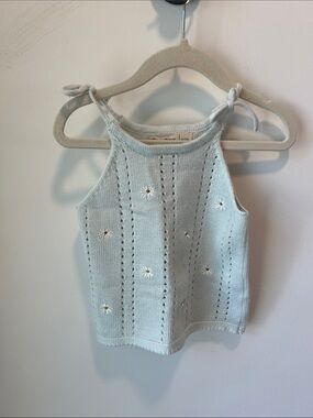 Fin & Vince Hand-Knit Daisy Tank Top - Light Blue for Kids